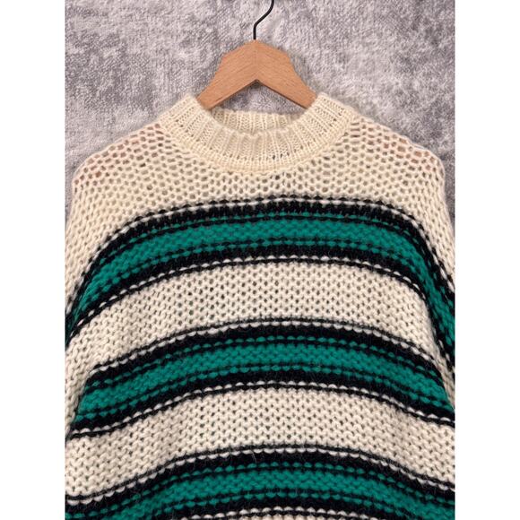 Maje Sweater 1 / Small Womens Mohair Chunky Knit Stripe Oversized Relax Pullover - Picture 2 of 8